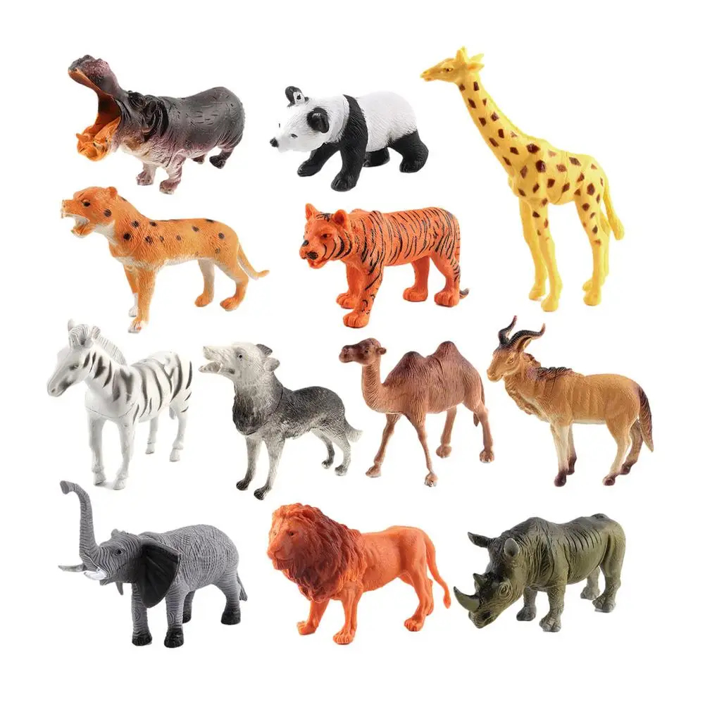 

12 PCS Animal Figure Toys Realistic Collectible Animal Model Set Figure Figurines For Kids Learning Educational Doll Gift