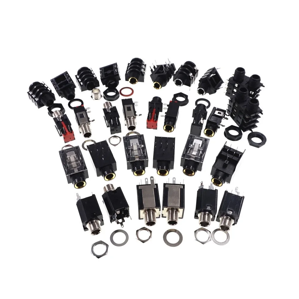 2 шт. 1/4 &quot6 35 мм аудио разъем микрофон гитарные наушники усилитель мощности