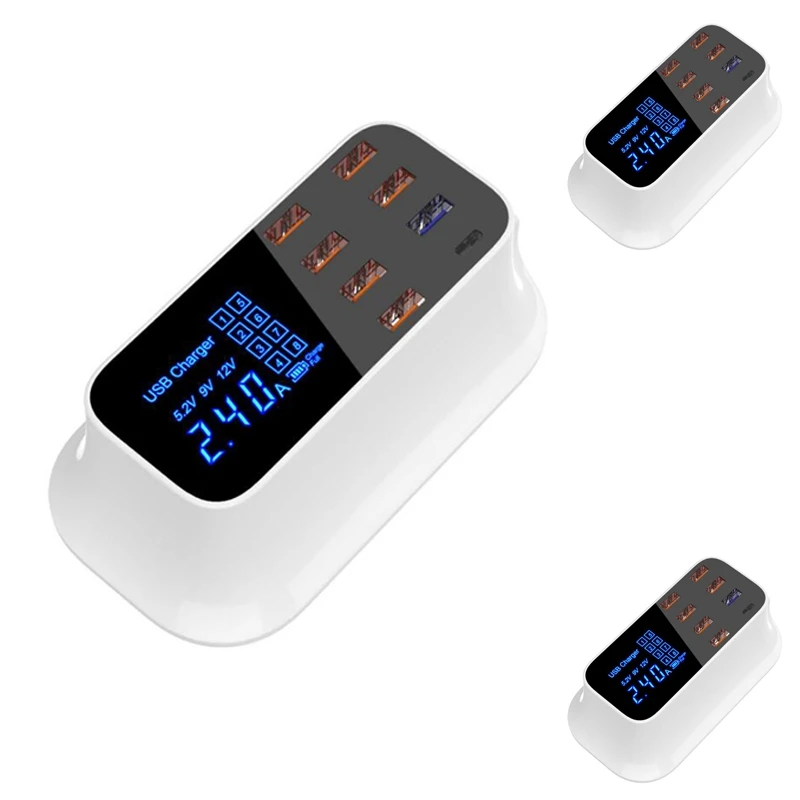 

Новая настольная зарядная станция с 8 портами USB, светодиодный дисплей