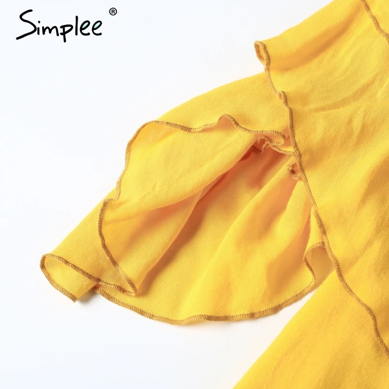 Женское летнее короткое платье Simplee с оборками и открытой спиной сексуальное