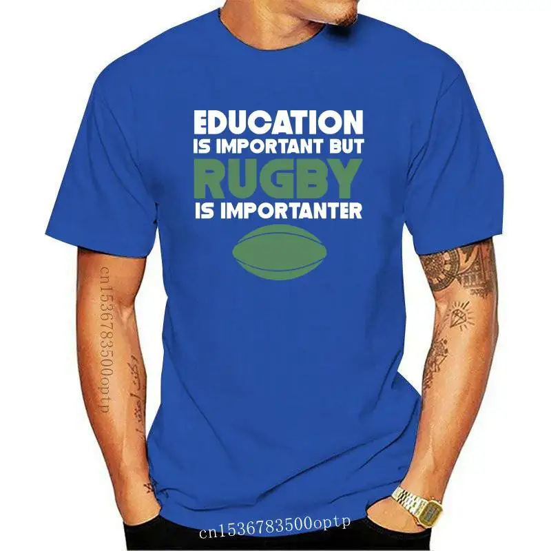 

Education Is Important But Rugby Is Importanter Funny T-Shirt fashion Plus Size Tops Tee Shirt