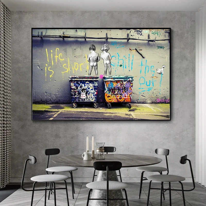 Бэнкси стрит-арт Жизнь короткая холод утки летают плакаты и напечатанные