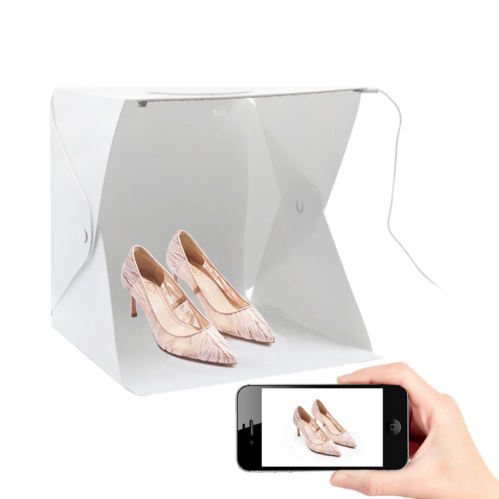 

Светодиодный складной светильник тбокс, портативный Лайтбокс для фотостудии, 30x30x30 см, световой короб для DSLR камеры, Настольная съемка