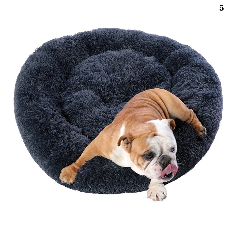 Pet Doghouse Bed Washable Plush Cat House Cushion Sofa For Dogs Super Soft And Comfortable Donuts Hug Round Dog | Дом и сад