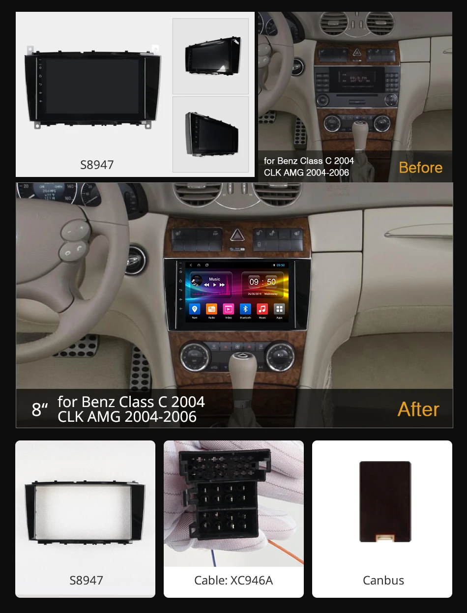 Ownice четырехъядерный Android 9 0 автомобильный DVD-плеер ForMercedes Benz C-Class C180 C200 CLK200 C230 4G DSP 360