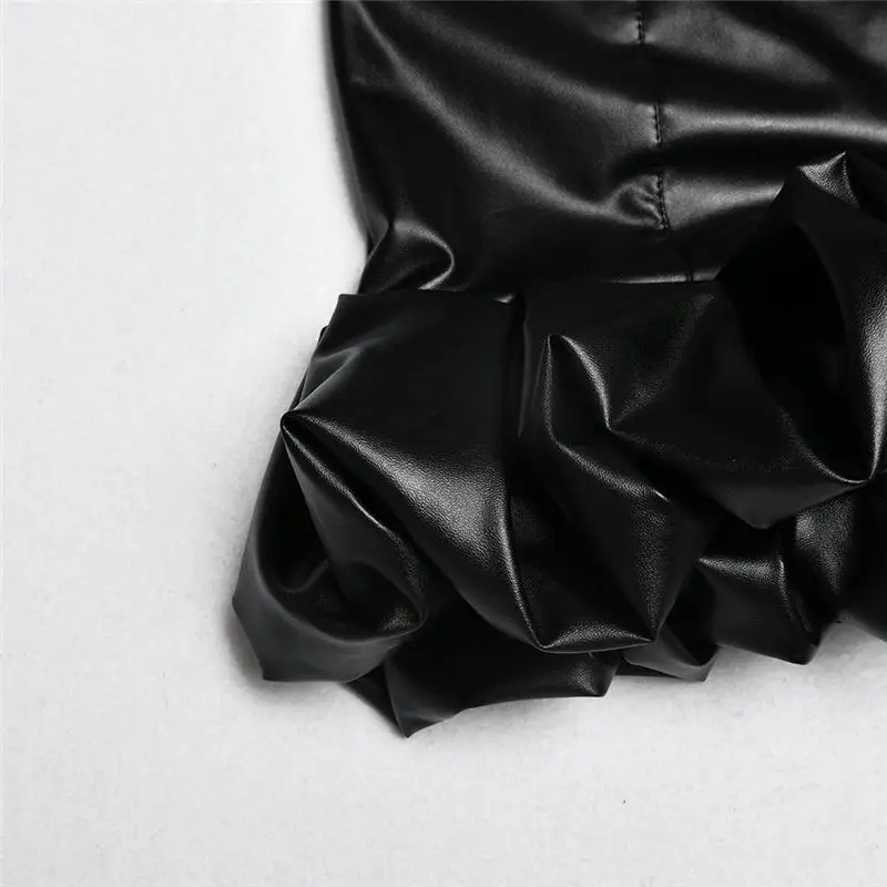 Винтажные элегантные черные юбки из искусственной кожи женские модные