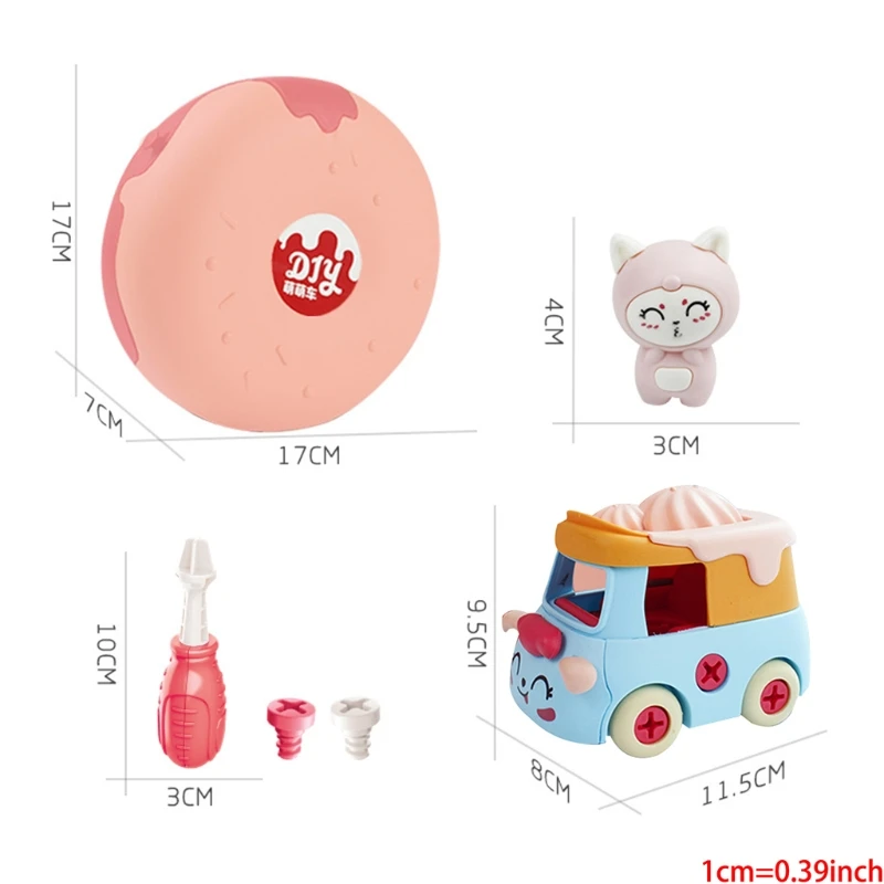 

N7ME DIY Building Toys Construction 3D Puzzle Block with Screwdriver Storage Container 4Optional Function Model Car Kids Gift