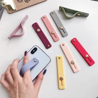 plain color wrist band hand band finger grip mobile phone holder stand push pull universal phone socket holder for iphone xiaomi