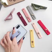 Plain Color Wrist Band Hand Band Finger Grip Mobile Phone Holder Stand Push Pull Universal Phone Socket Holder For Iphone Xiaomi