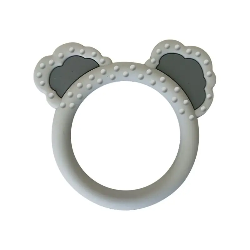 

OOTDTY 1PC Food Grade Silicone Baby Round Teether Molar Bar Bracelet Cartoon Animal Teething Soother Chewing Toy Wholesale