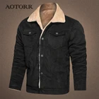 Теплая Вельветовая куртка и пальто для мужчин, новинка зима-осень 2021, модная повседневная мужская куртка с меховым отложным воротником, теплая верхняя одежда