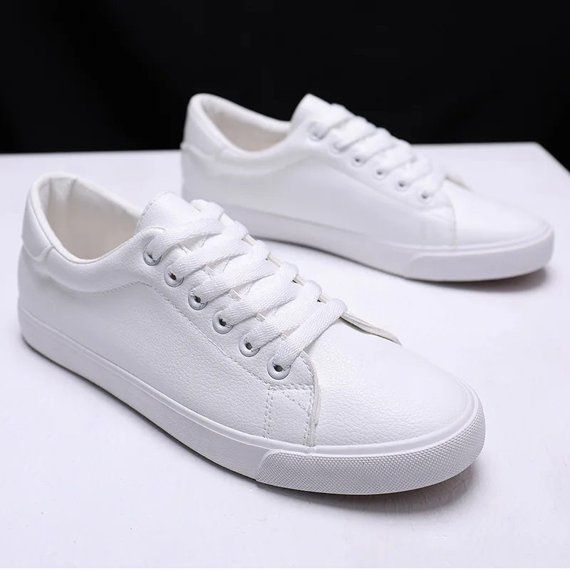 

Men Shoes Autumn Casual Leather Flat Shoes Lace-up Low Top White Male Sneakers Tenis Masculino Adulto Shoes Calzado Hombre