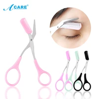 acare eyebrow trimmer makeup scissors with comb razor eyelash hair clips shaver removal grooming shaping shaver professional