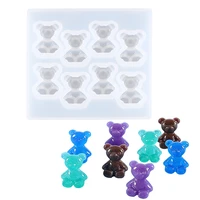 1pc cute bear sugar silicone mould crystal resin epoxy molds jewelry pendant art diy craft decorations tools dit handmade tools