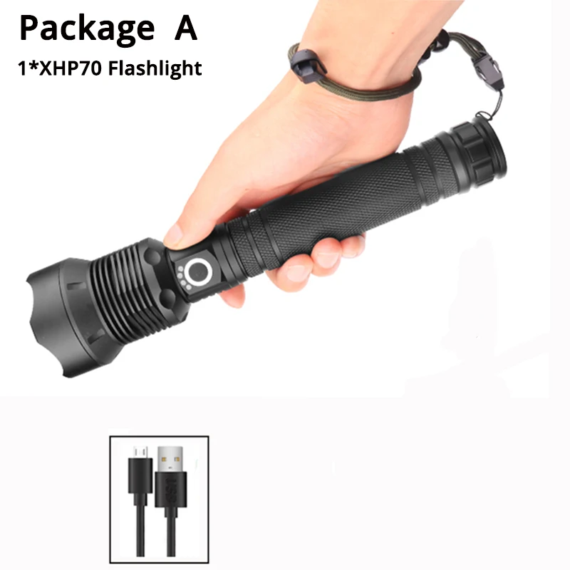Package A Самый мощный светодиодный фонарь xhp70.2 с usb зумом xhp70 xhp50 18650 или 26650 батареей, Лучший Отдых на природе, на открытом воздухе - Испускаемый цвет: Package A