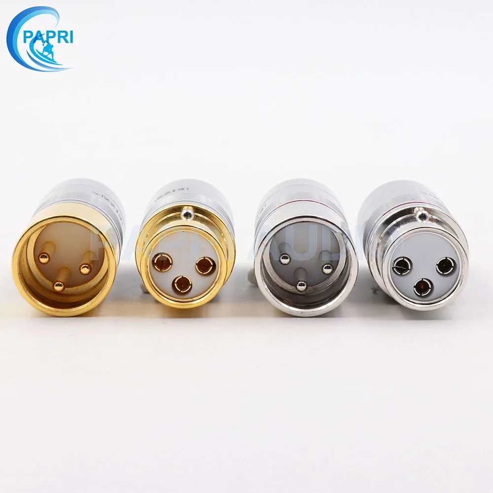 EIZZ 2 шт. Tellurium медь 3 булавки Мужской Женский XLR разъем MIC змея 24 К золото Платиновое покрытие аудио усилитель микрофонный кабель Jack