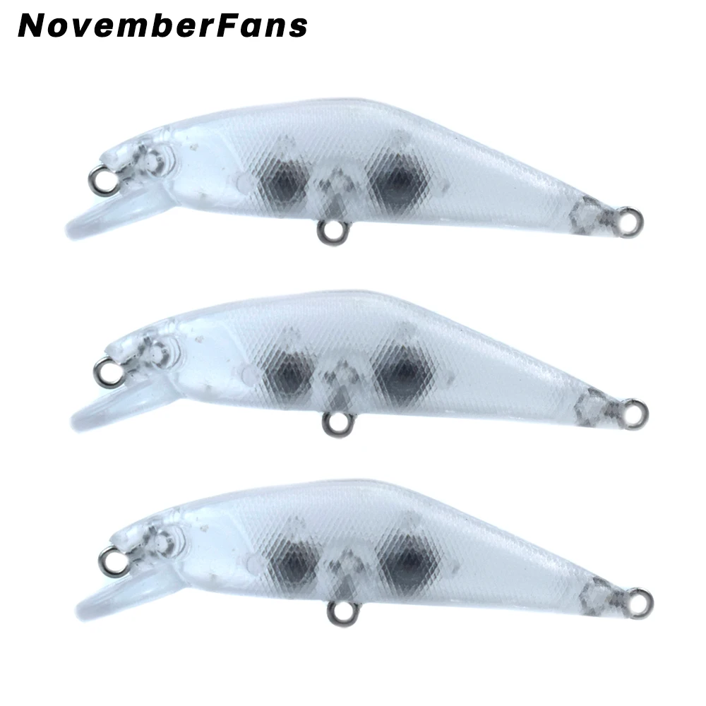 NovemberFans-Señuelos de Pesca duros flotantes, anzuelos de tamaño pequeño, 5,5 cm, 3g, sin pintar, 15 unids/lote