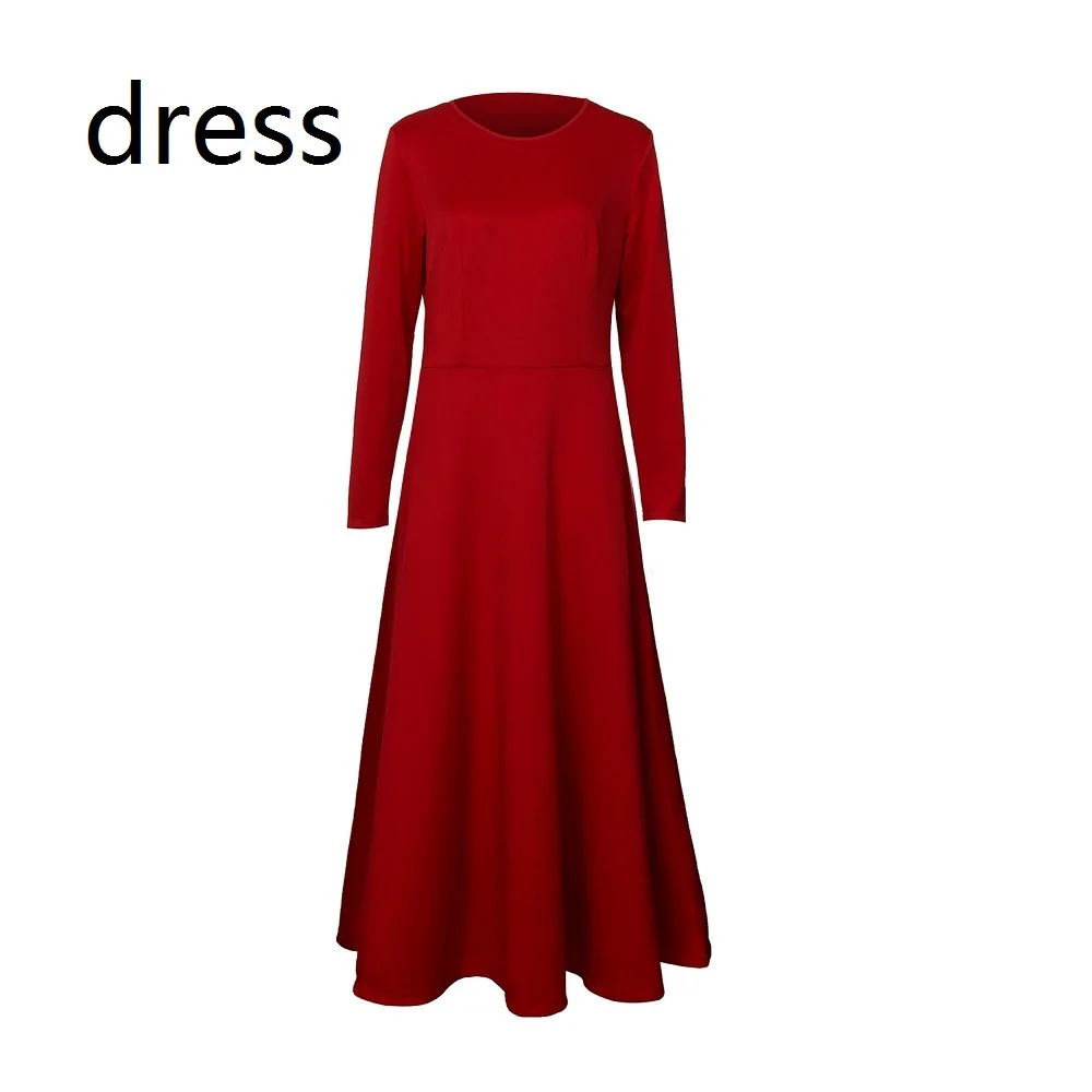 dress only Takerlama/сказочный костюм горничной для косплея; маскарадный костюм горничной; красное женское платье-плащ; шарф; белая шляпа; вечерние костюмы на Хэллоуин; реквизит - Цвет: dress only