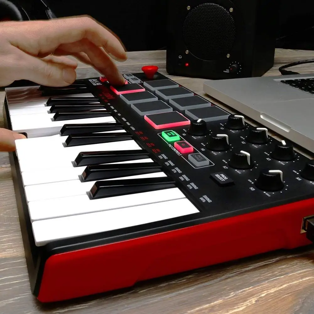 Akai Профессиональный MPK Mini MK2 MKII - 25 клавишный ультра портативный USB MIDI барабанный