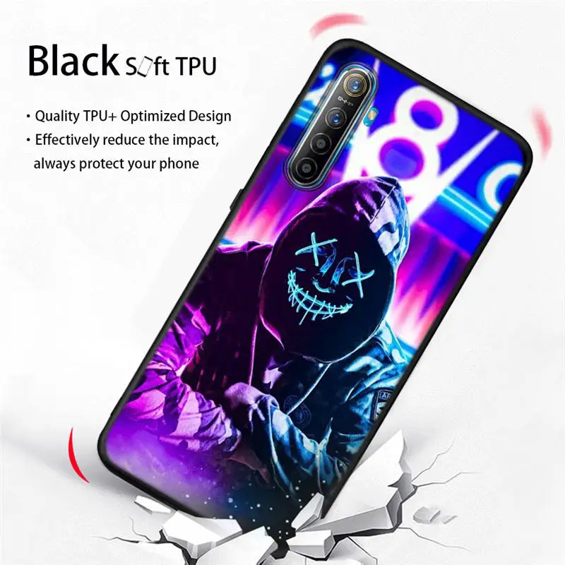 

Street Brand Boy Girls Case For Realme 5 6 Pro X50 XT X C2 Q Matte Cover Black Silicone Material Locomotive Coque Capinhas Etui