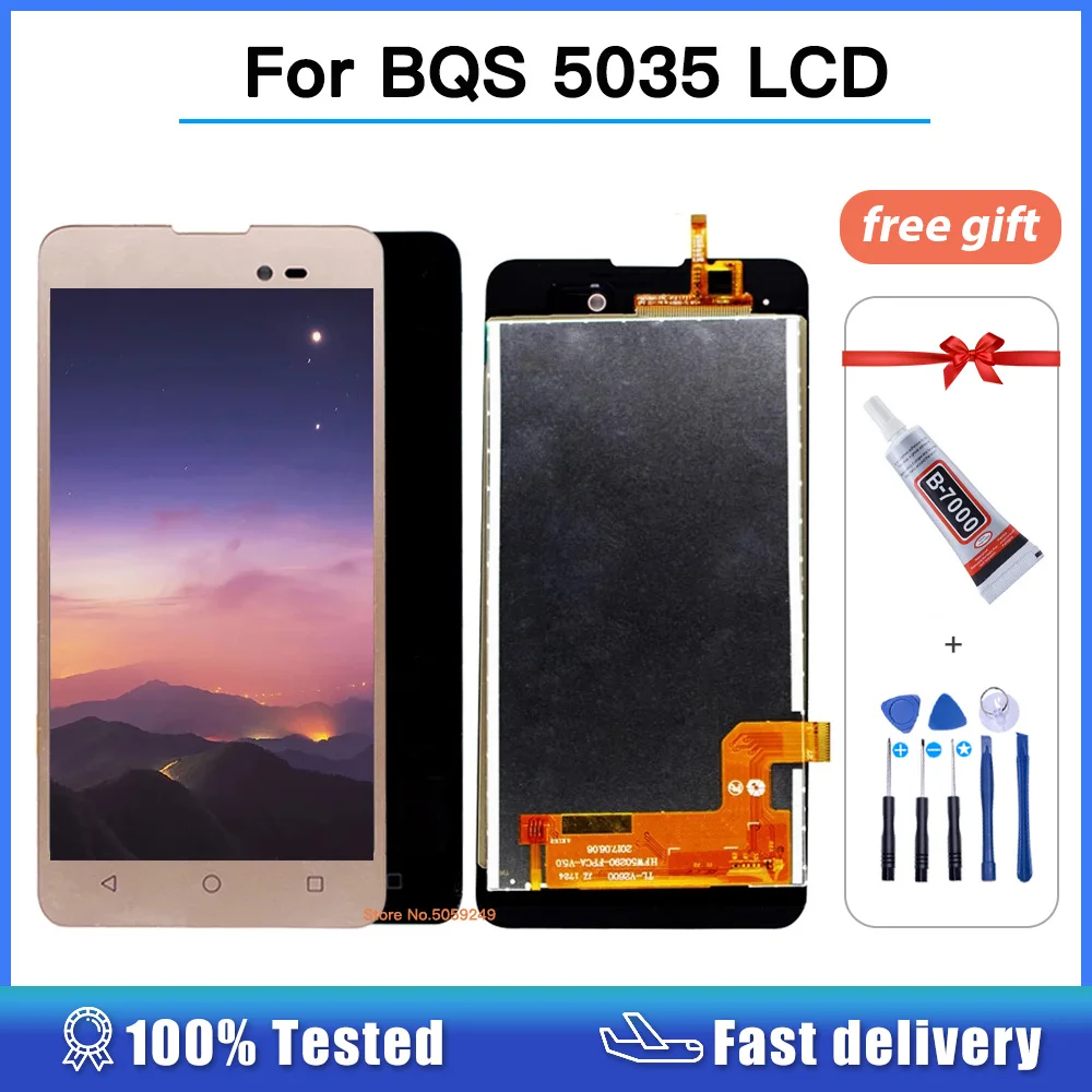 Протестированный ЖК-дисплей для BQ BQ-5035 Velvet 5035 BQS BQS5035 с сенсорным датчиком