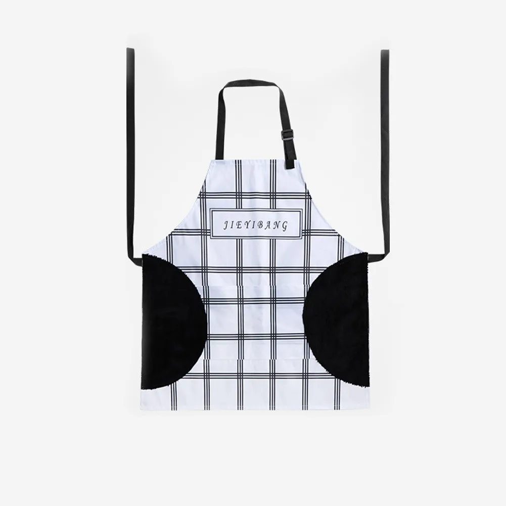 

Leaf Grid Waterproof Apron Water-proof Adjustable Anti-oil Cooking Kitchen Fashion Waist Apron Kitchen Accessories