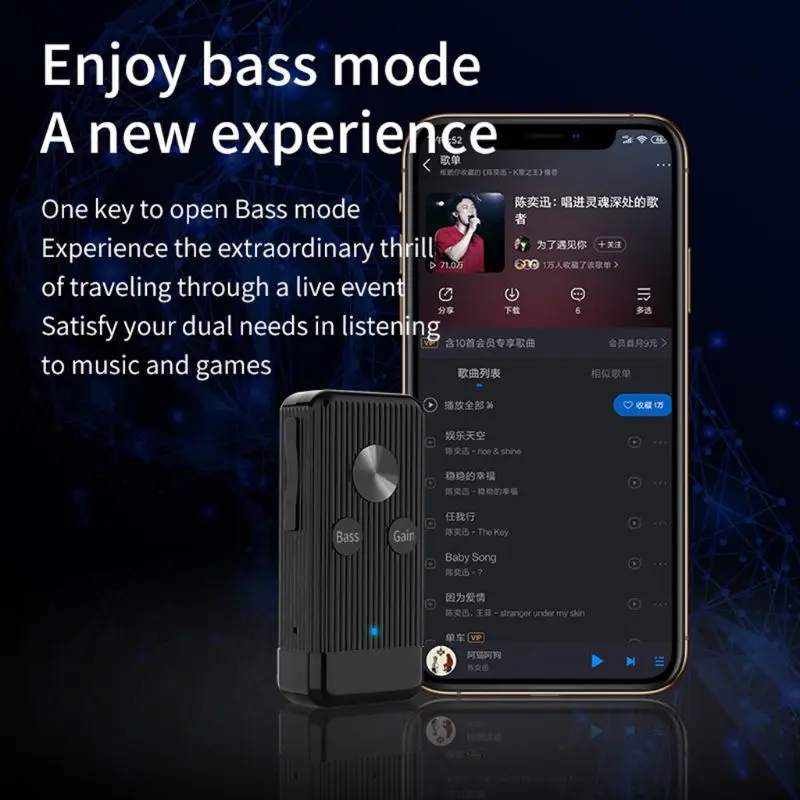 

Wireless Receiver 5.0 Support Bass and Noise Reduction Mode TF Card Play Adapter Bluetooth Adapter