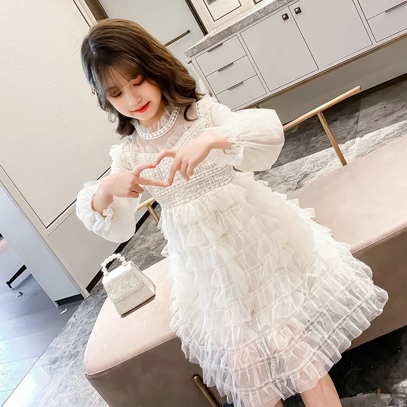 2020 детское кружевное платье для девочек с цветочным узором высококачественные