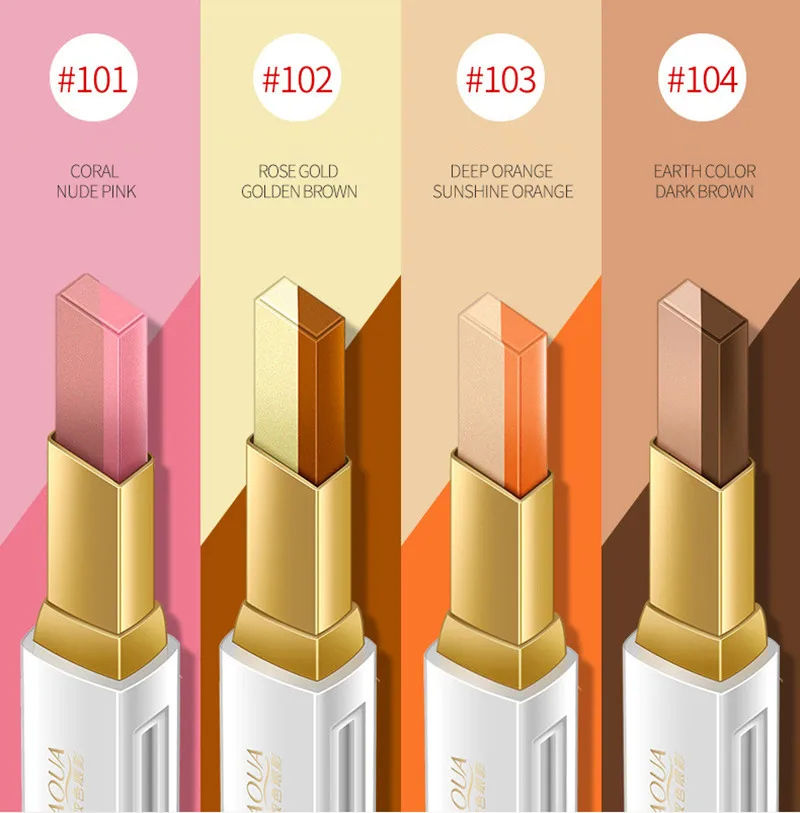 Двухцветные тени для век стерео градиентные мерцающие кремовая ручка палитра