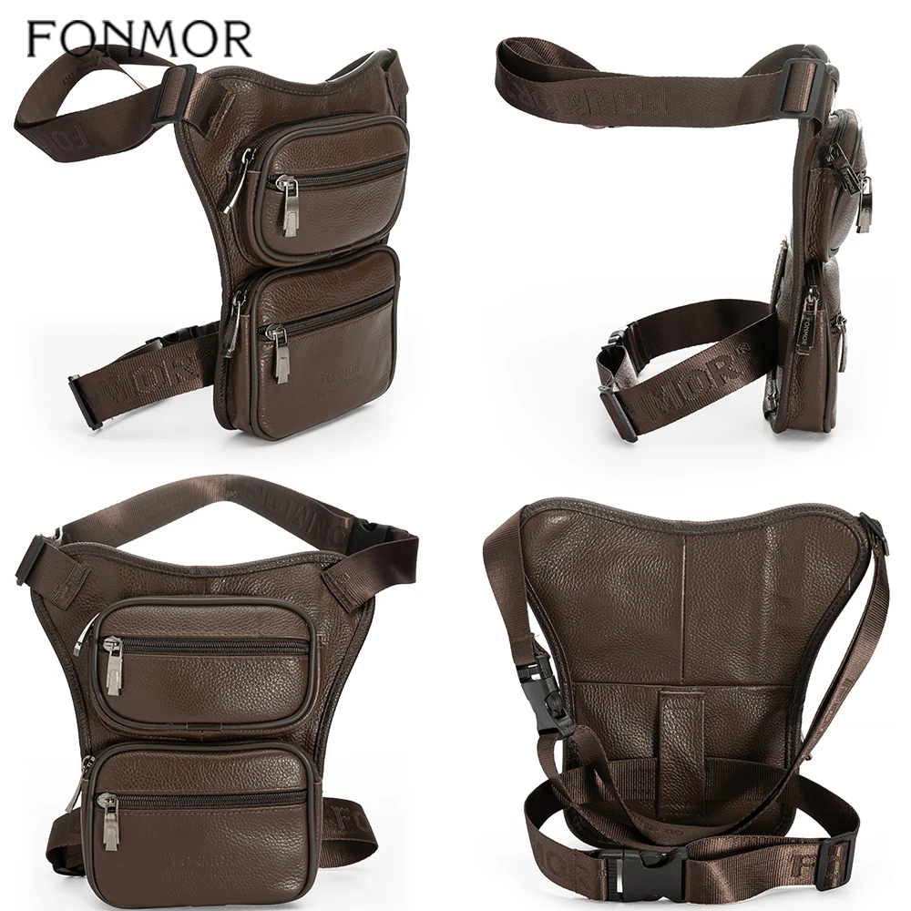 Мужская поясная сумка FONMOR из натуральной кожи многофункциональная Повседневная
