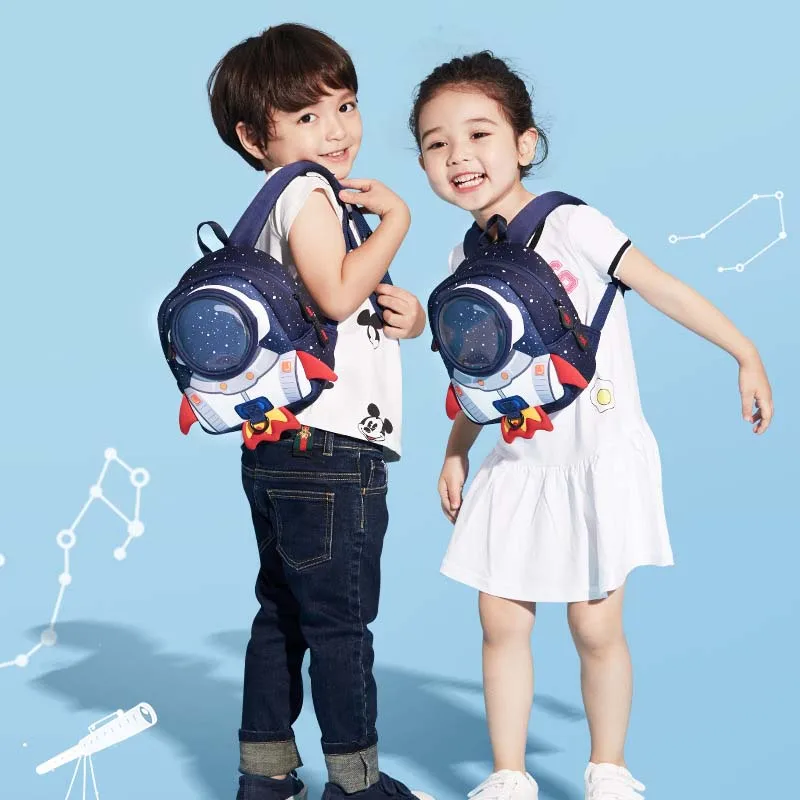 

Children's backpack boys and girls cartoon backpack anti-lost bag 3d rocket backpack children kindergarten school bag sh110024