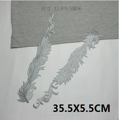 1 пара/2 шт серебряного железа на вышитый узор корсаж ткань патч воротник цветок