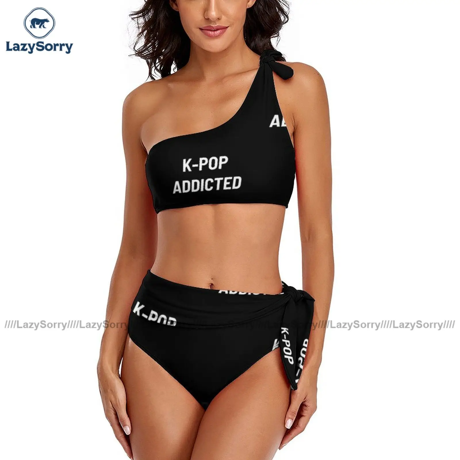 

K Pop Bikini Swimsuit Adjustable New Two Piece Swimwear Female Colorful Beach Bathing Suit