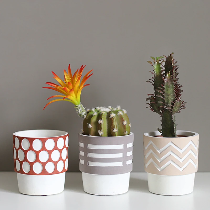 

Creative Garden Pot Home Decoration Cement Flower Pot Simplicity Succulent Green Plants Flowerpots Planter Office Decor Crafts