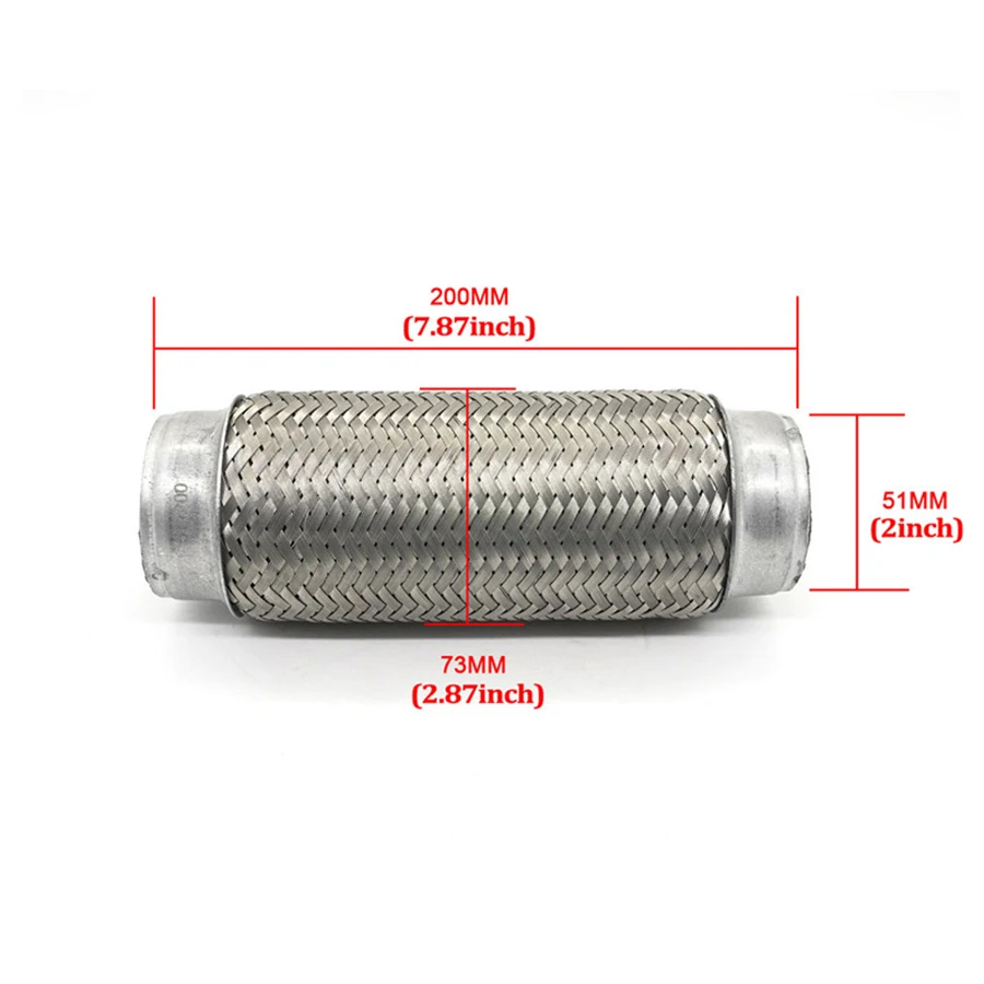 

2" Car Exhaust Flex Pipe Bellows Connector Stainless Steel Exhaust Muffler Ripple Braid Exhaust Pipe