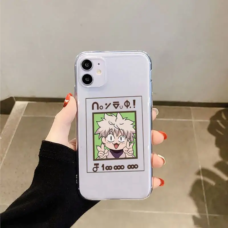 

Hunter X Killua Zoldyck Anime Phone Case Transparent for iPhone 6 7 8 11 12 s mini pro X XS XR MAX Plus
