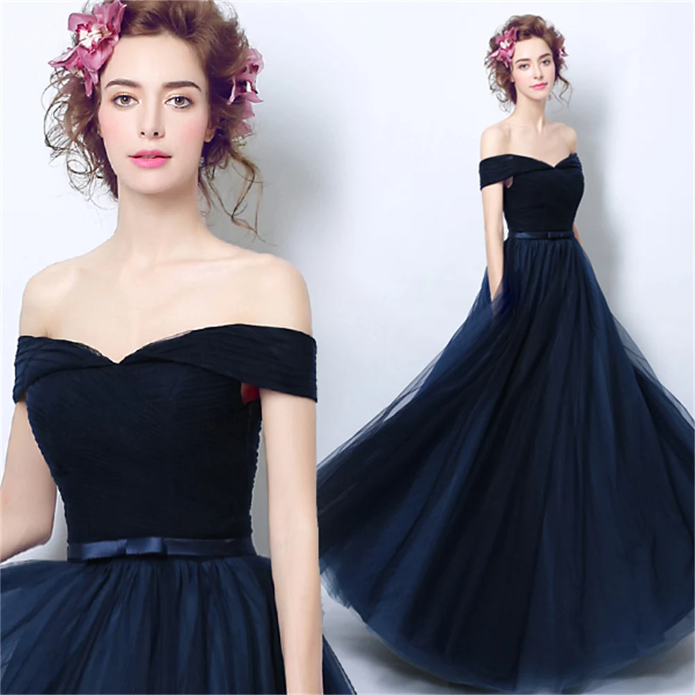 

Dioflyusa Dark Blue Boat Neck Sleeveless Belt Long Bandage Cocktail Party Dress Woman Elegant Engagement Beach Evening Gown