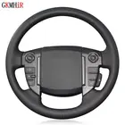 Оплетка руля сделай сам чехол ручной работы из натуральной кожи, черного цвета чехол рулевого колеса автомобиля для Land Rover Freelander 2 2013 2014 2015
