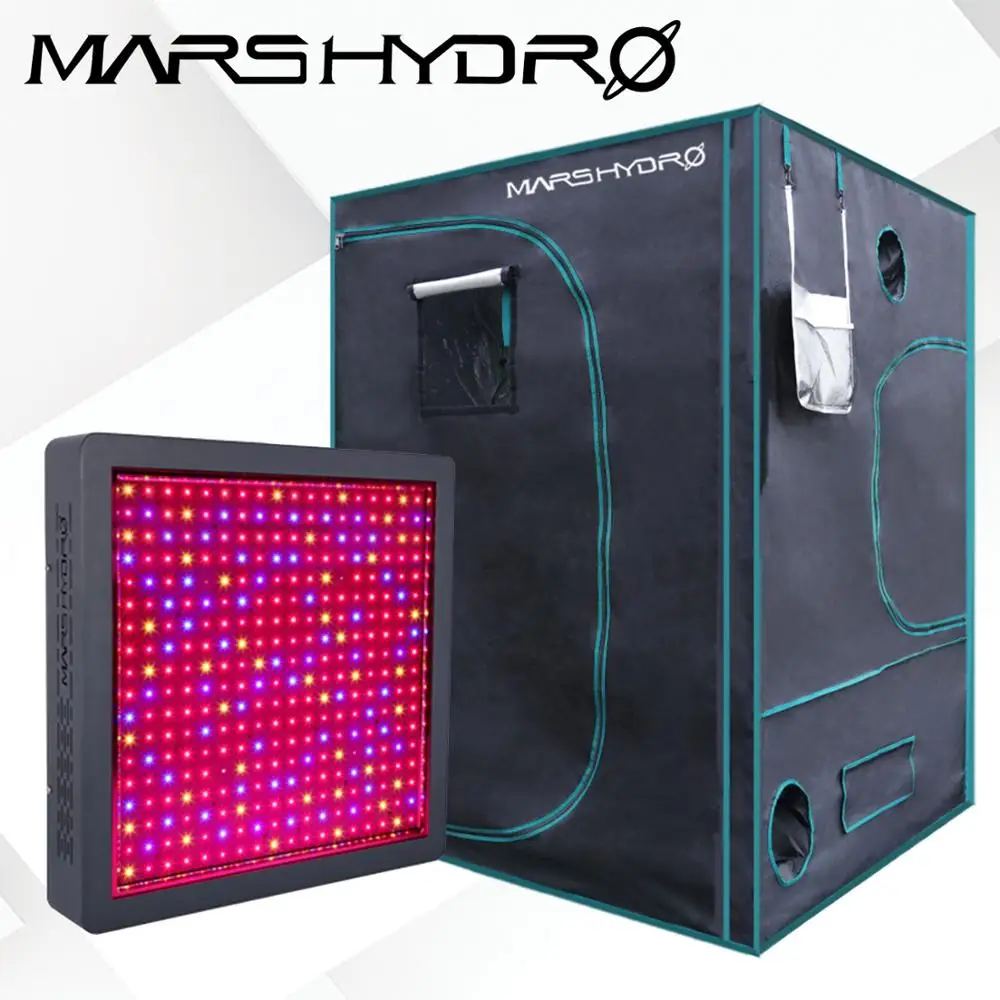 Mars Hydro 1600 Вт Светодиодный светильник для выращивания+ 1680D 150x150x200 см тент для выращивания/коробка, черная растительная комната