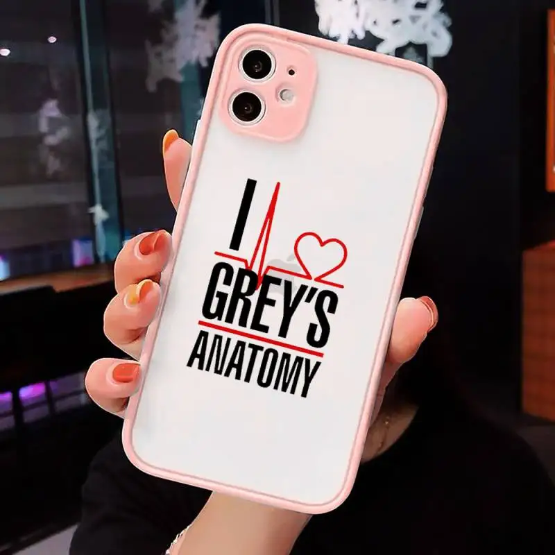

Greys Anatomy Phone Cases matte transparent For Pink iPhone 7 8 x xs xr 11 12 pro plus max mini Clear Funda
