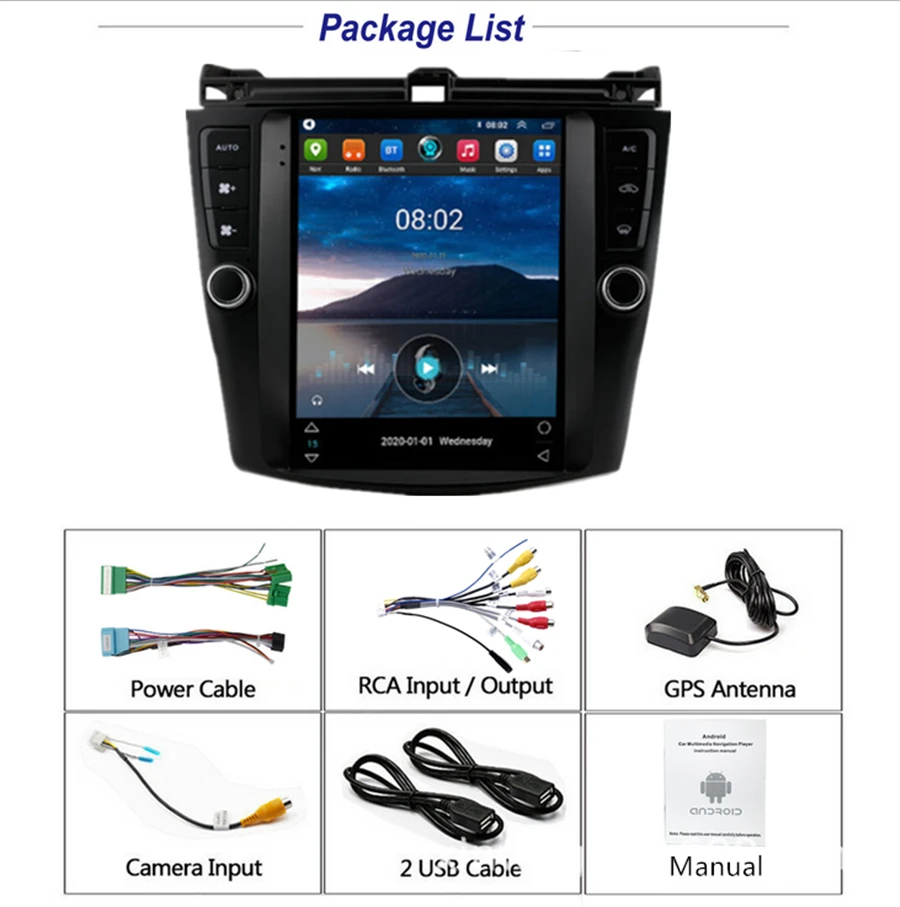 9,7-дюймовый Android 10,1 ОЗУ 2 ГБ ПЗУ 32 ГБ Автомобильный Стерео Радио GPS WIFI BT DAB Mirror Link OBD FM RDS для Honda Acccord 7 2003-2007 гг. (art.: 3920ccabafa89) - 3920ccabafa89