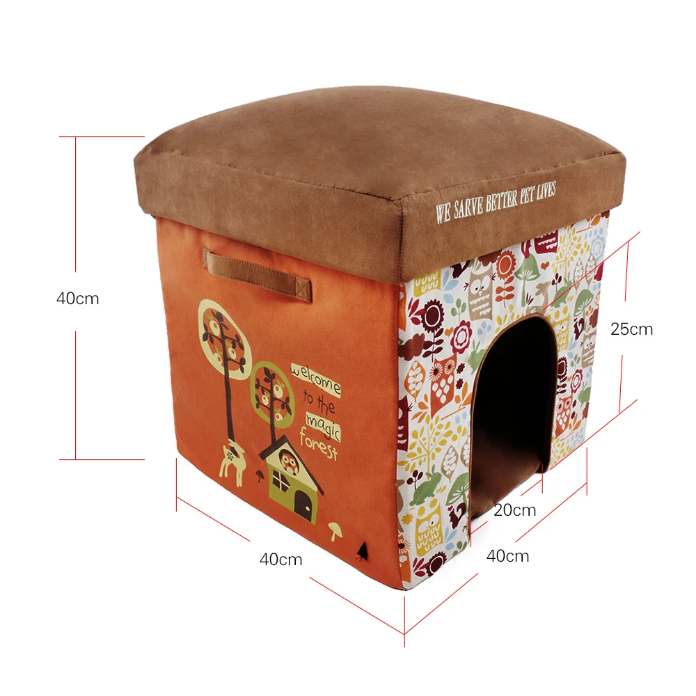 2-в-1 складной моющийся теплый домик для домашних питомцев кошек маленьких собак