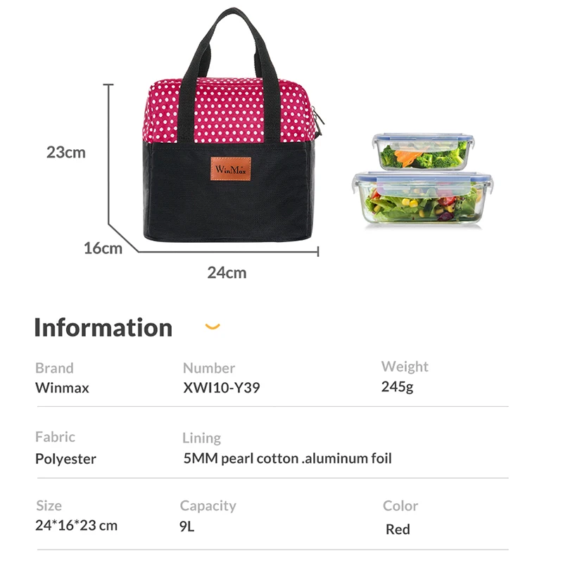 Новинка 2020 года. Сумка-холодильник Winmax с волнистыми точками. Портативная