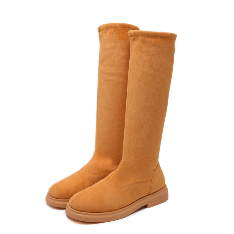 Женские ботинки Повседневные высокие сапоги на плоской подошве модные