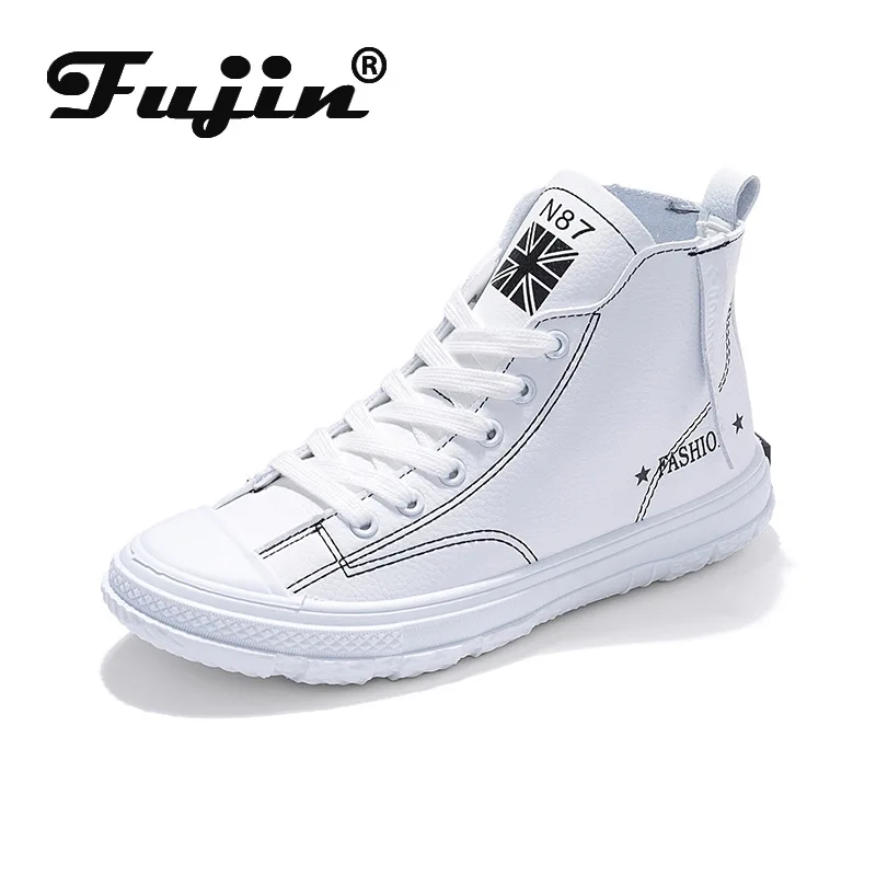 Fujin/Новинка весны 2020 года Парусиновая обувь Женская маленькая белая с круглым