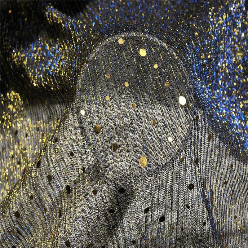 150 см X 100 к требованиям заказчика Сверкающие Красочная ткань с пайетками блестящие и юбкой в горошек из тюля