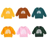 0 6years toddler baby boy girl casual sweatshirts long sleeve crew neck rainbow printed pullover tops