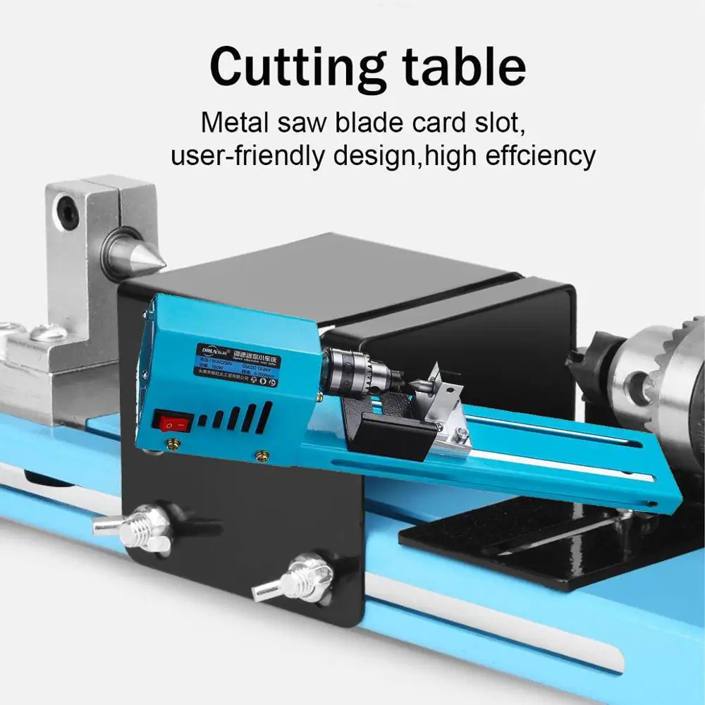 

7 Level Max 7000RPM Adjustable Speed 150W Rate Mini Lathe Beads Machine Polisher Table Saw Mini DIY Wood Lathe Kit Accessory