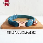 Розничная продажа, воротник MUTTCO из розового золота с металлической пряжкой высокого качества для кошки Бирюзовый дизайн, воротник для кошки 2 размера UCC097M