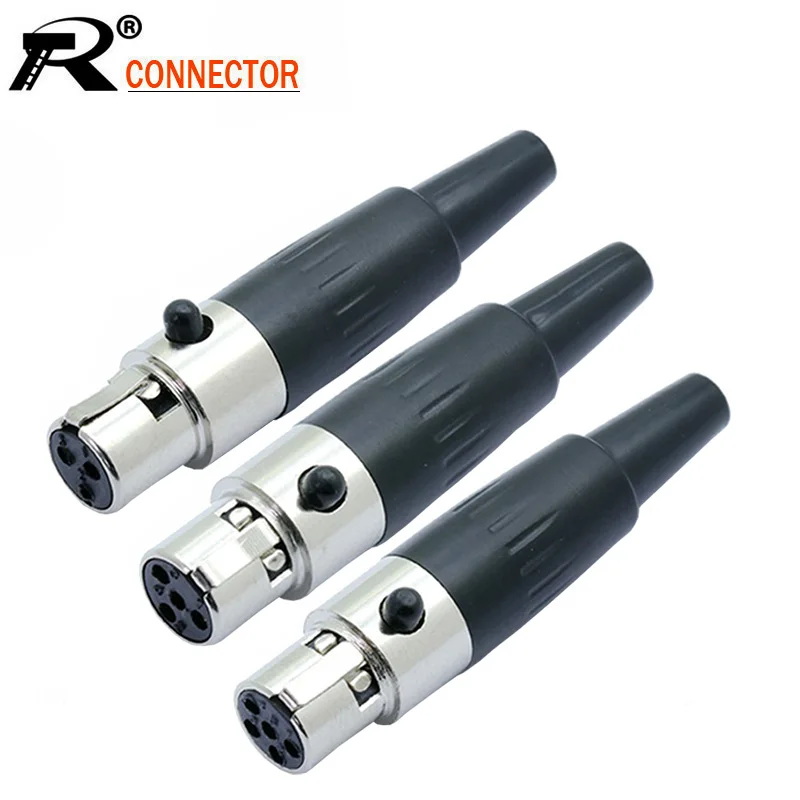 Мини разъем XLR 3Pin 4Pin 5Pin 10 шт./лот штекер для пайки микрофона провод